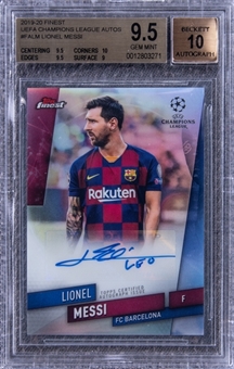 2019-20 Topps Finest UEFA Champions League Autographs #FALM Lionel Messi - BGS GEM MINT 9.5/BGS 10
